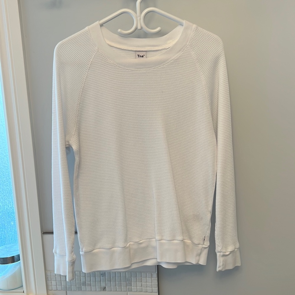 Ladies waffle long sleeve T